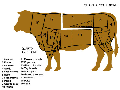 i tagli di carne bovina