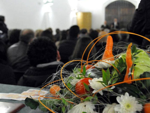 la presentazione e il bouquet di verdure