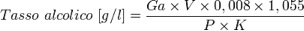 formula tasso alcolico