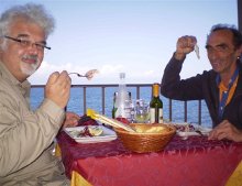 patrizio e martino al ristorante a cefalù