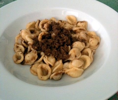 orecchiette con il sugo di cinghiale