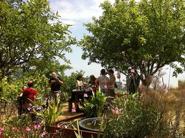 persone durante il pic nic della decrescita sui colli bolognesi