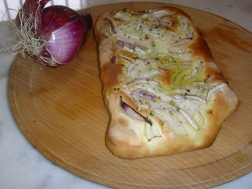 focaccia con cipolle di Tropea