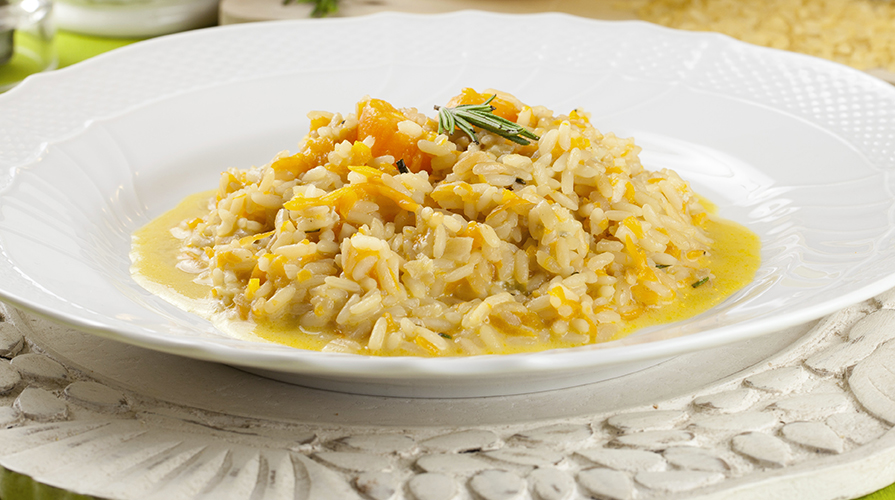 risotto al gorgonzola con mostarda di pere