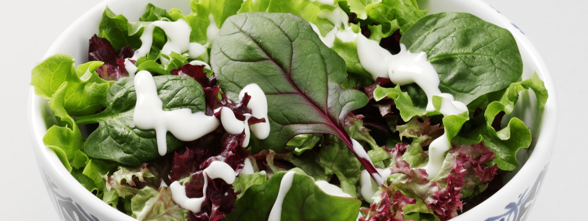 insalata verde con salsa allo yogurt