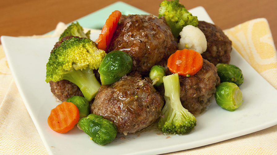 polpette alla menta con contorno per cavolini di bruxell