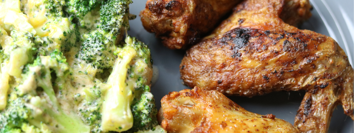 ali di pollo e broccoli