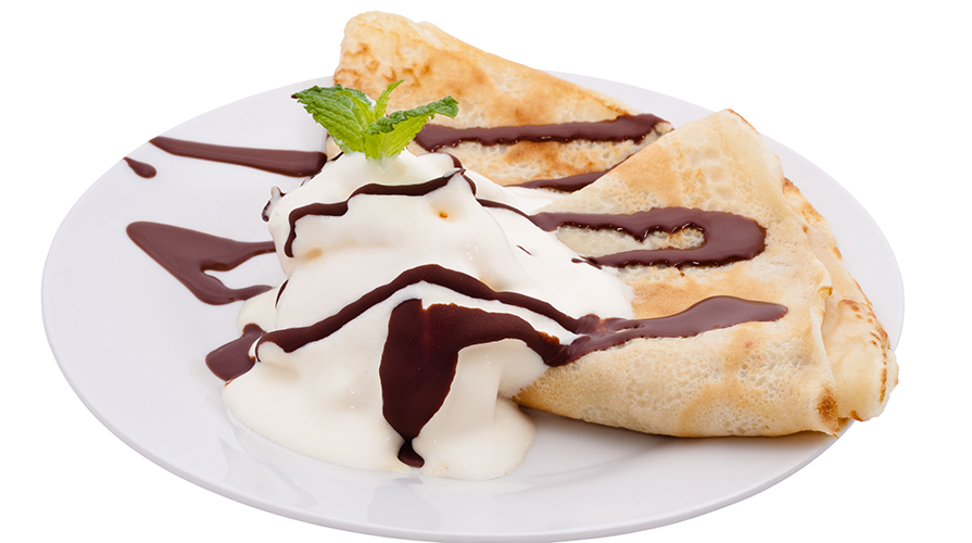 Crepes con Crema al Cioccolato Bianco