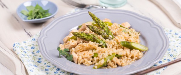 risotto con asparagi e salmone