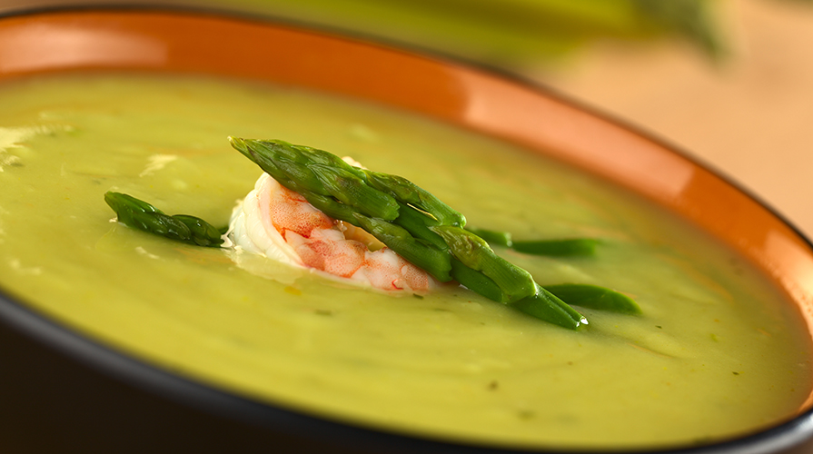 Crema di Asparagi e Gamberetti