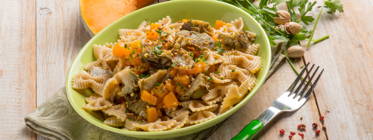 pasta zucca e carciofi