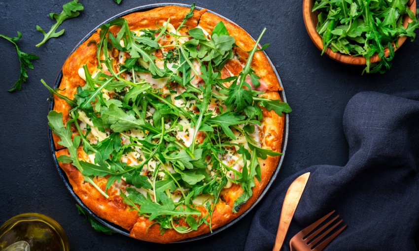 pizza con la rucola
