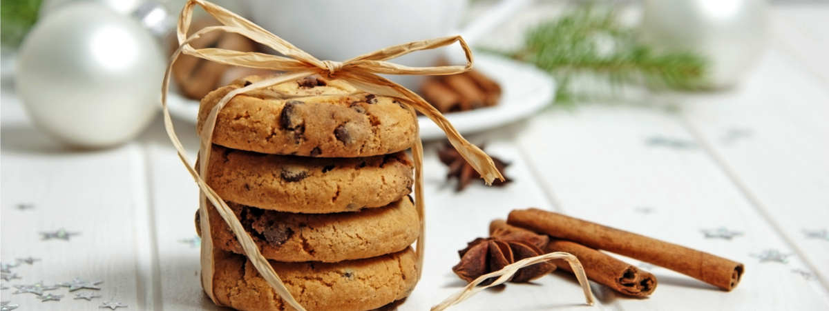 cookies al farro con cannella e cioccolato