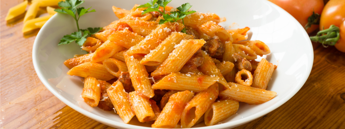 penne salsiccia zucca e cavolo