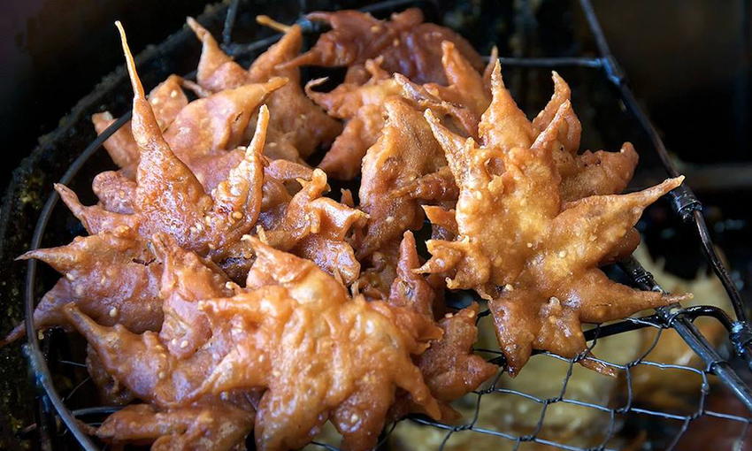 Foglie d'acero in tempura
