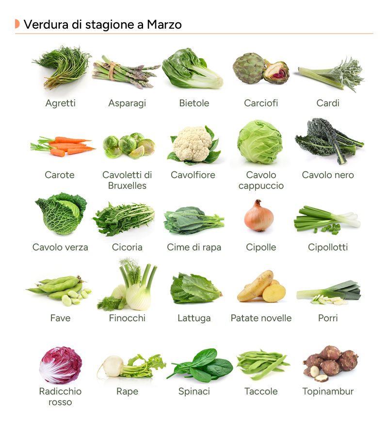 verdura di stagione di marzo