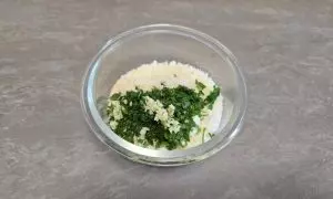 Ripieno delle braciole: pecorino, pangrattato, prezzemolo e aglio tritato