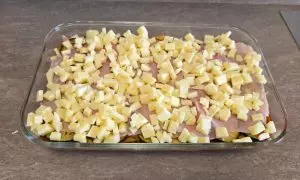 strato di cubetti di caciocavallo