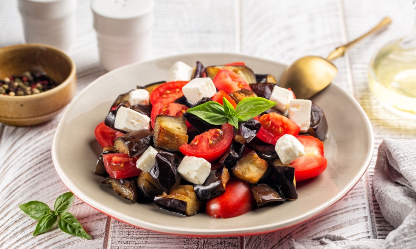 pomodori melanzane e feta