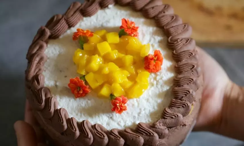 torta mango cocco e cioccolato