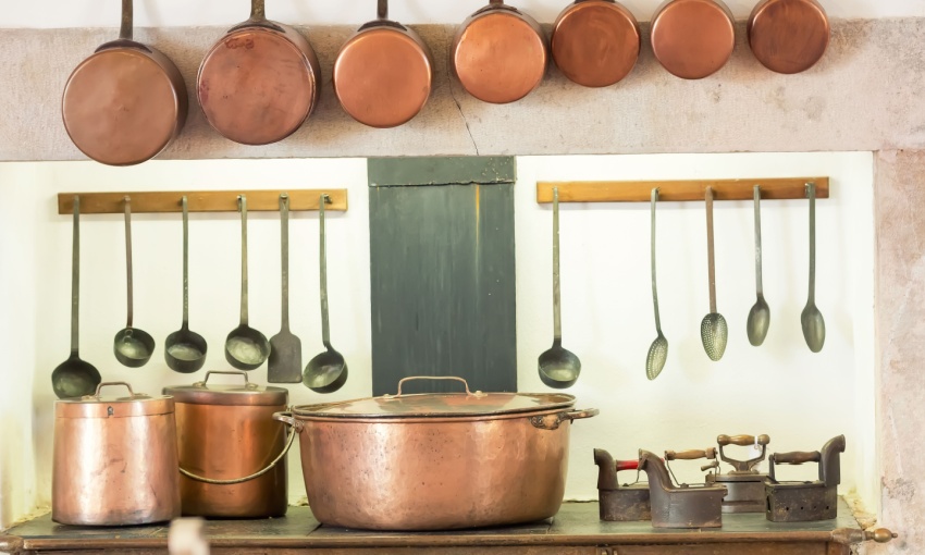 padelle e utensili in rame