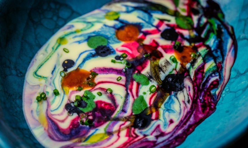 Piatto creativo di Le Calandre dei fratelli Alajmo