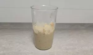 ceci, funghi e castagne frullati