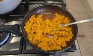 zucca cotta e schiacciata in padella