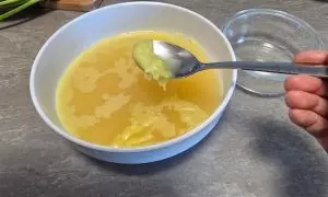 strato di grasso formato sulla superficie del brodo