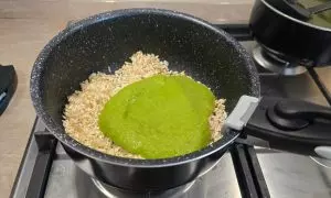 crema di asparagi aggiunta al riso