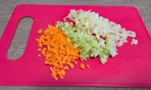 trito di carota, sedano e cipolla