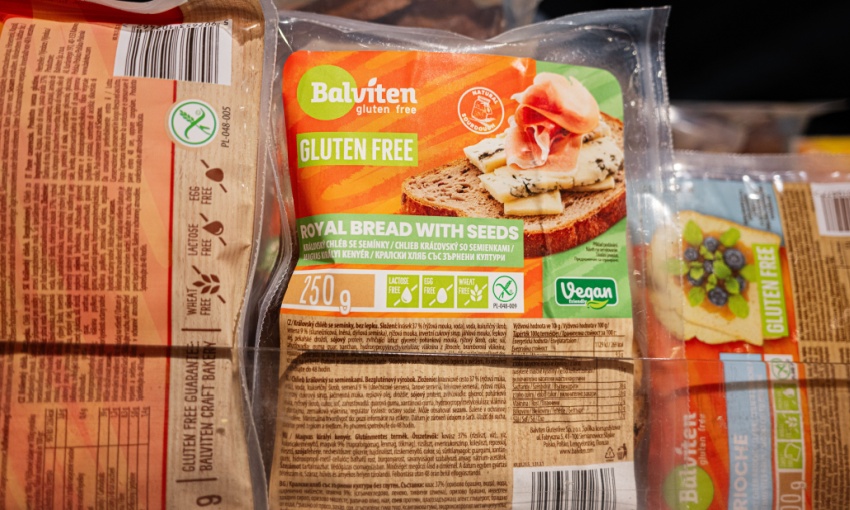 etichetta di pane confezionato gluten free