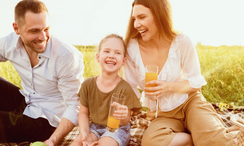 famiglia a un pic nic